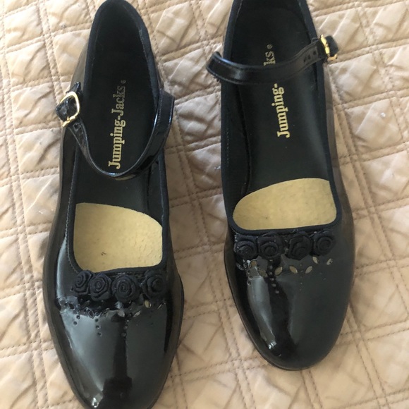 Jumping Jacks Shoes Vintage Made In Italy Girls Black Patent